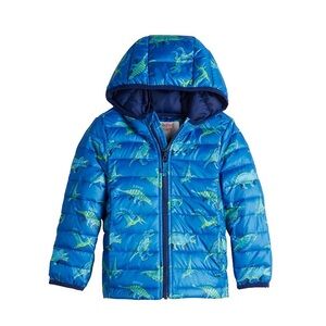 🏡Blue Dinosaur Puffer Jacket - NWT